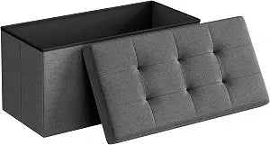 SONGMICS 30 Inches Folding Storage Ottoman Bench, Load 660 lb