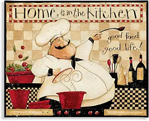 Vintage Chef Kitchen Quote, 24 x 30 Inch Canvas Wall Art