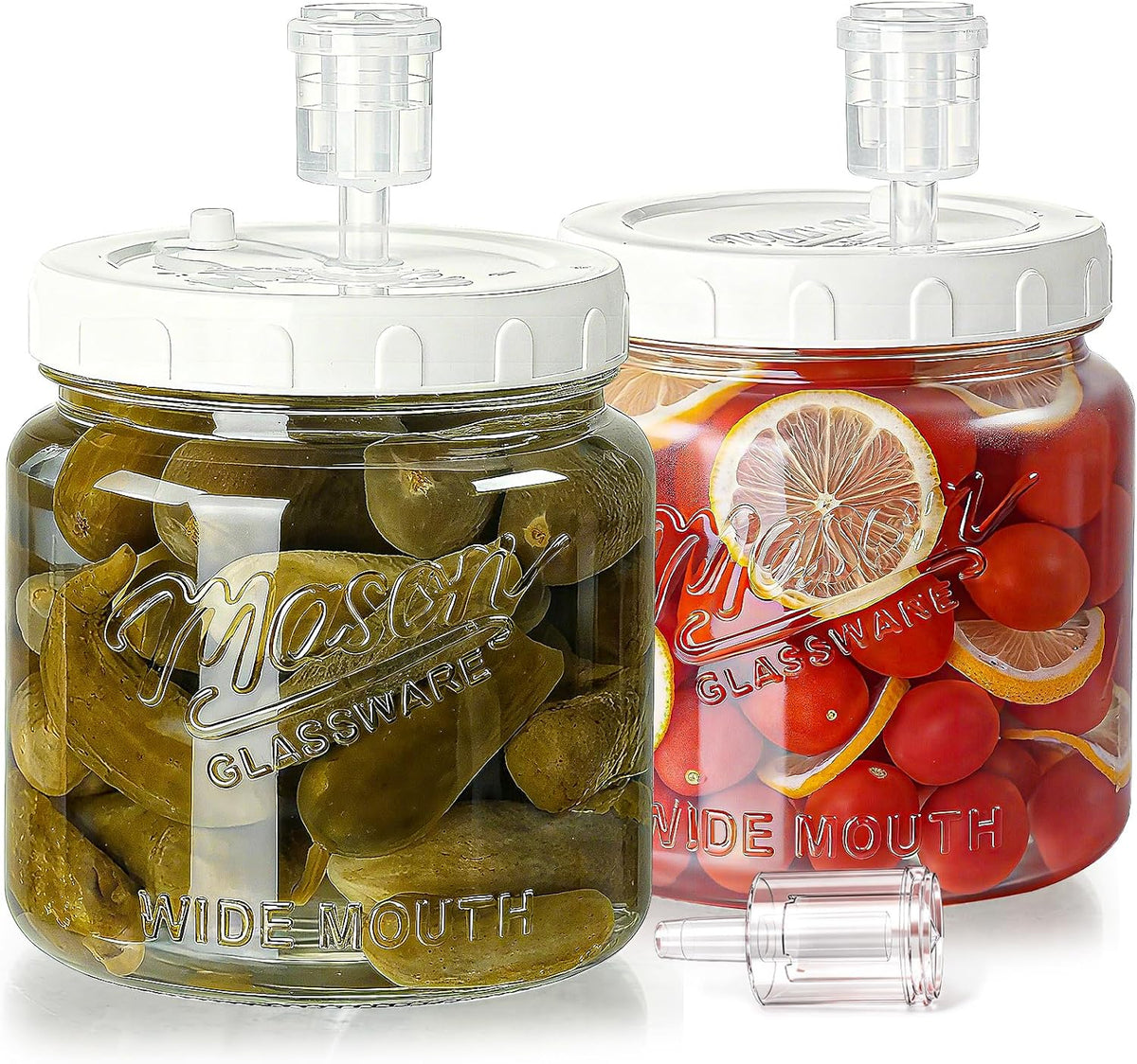 2 Pack Fermentation Jars with 3 Airlocks, Half Gallon Glass Jars