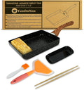 Tamagoyaki Pan, Japanese Cookware, Egg Pan, Rectangle Frying Pan, Kitchen Accessories, Square Pan, Omelette Maker Nonstick, Omelet Pan, Cooking Tools, 7" x 5" Black (Without Lid)