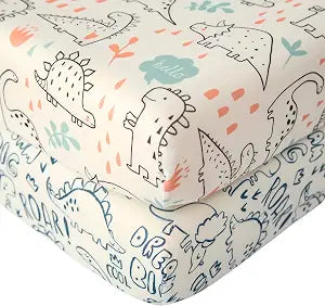 SDIII 2 Pack Dinosaur Crib Sheets for Boys 52��28 Stretchy Microfiber Jersey Knit Crib Sheets Dinosaur for Standard Crib and Toddler Mattress