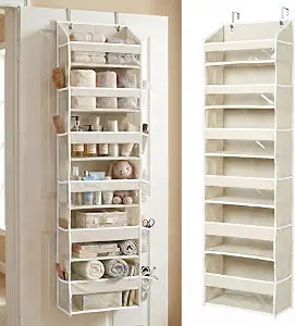 HOMELUX THEORY Over the Door Organizer, 6-Tier, 100D Fabric, Ivory 1pc