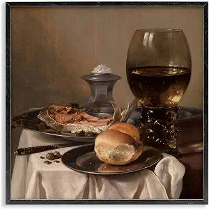 'Still Life with Salt Pieter Claesz Classical'| Framed Giclee Art