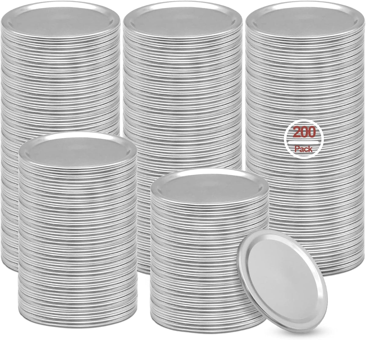 VIBRATITE 200 Count 70MM Regular Mouth Mason Jar Canning Lids