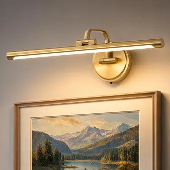 Hard-Wired Picture Light for Wall,16'' Inch Modern Brass Metal Body Dimmable Frame Light with Adjustable Swing Arm 3CCT LED Art Display Light for Paintings Gallery 6W Wall Light, Hallway Vanity Light
