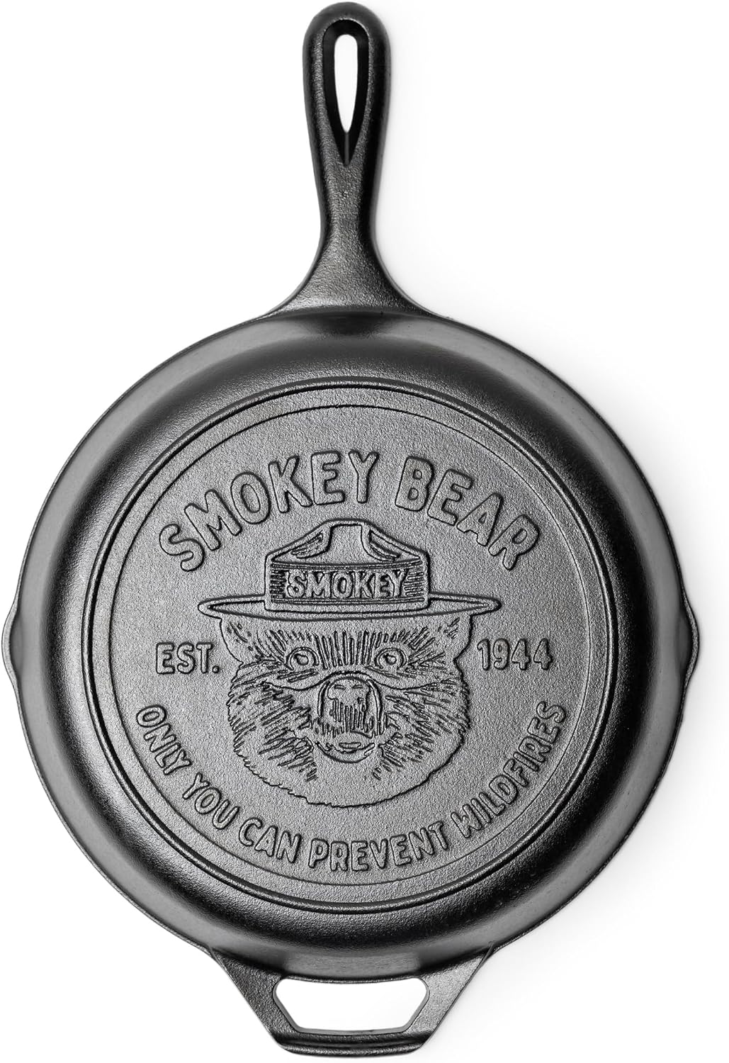Lodge Pre-Seasoned Cast Iron Skillet, Smokey Bear, 10.25 Inches