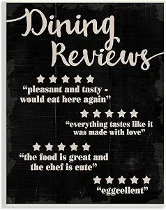 Kitchen Reviews Five Star, 13 x 19 Inch Mounted Print on Wall Plaque