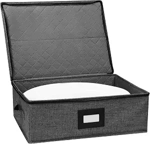 Gowee China Storage Containers, Platter Storage for Dinnerware Transport