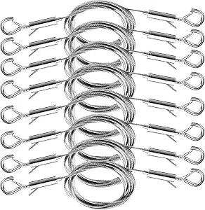 8PCS Adjustable Picture Hanging Wire Kit,Frame,Mirror Hanging Kit,6.6FT Heavy Duty Stainless Steel Rope for Hanging Pictures,Billboards,Basket,Flowerpot,Supports Up to 66lbs