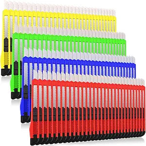 Chumia 120 Pack Utility Knife Box Cutter Retractable 9 mm Blade Safety Lock