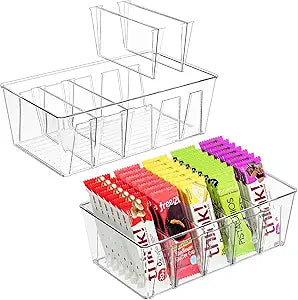 Puricon 2 Pack Pantry Organization and Storage Bins for Kitchen Fridge