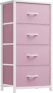 YITAHOME Dresser with 4 Drawers -Fabric Storage Tower, Organizer Unit for Bedroom, Hallway, Closets - Sturdy Steel Frame, Wooden Top & Easy Pull Fabric Bins