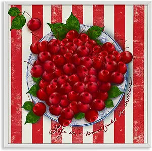Life Is Bowl of Cherries, 17 x 17 Inch Framed Gicle Print