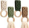 Tioncy 4 Pcs Kitchen Dish Towel Holder Crochet Towels Loop Ring,Sage Green