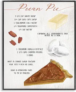 Autumn Pecan Pie Farmhouse Dessert, 11 x 14 Inch Framed Gicle Print