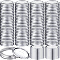 Patelai 100 Pcs Regular Mouth Canning Lids with Rings 70mm Mason Jar Lids with Bands Split Type Mason Canning Jar Rings, Food Grade Material, Leak Proof, Airtight