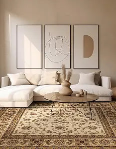 Unique Loom Voyage Collection Area Rug - St. Louis (3' 1" Square Cream/Brown)