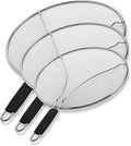 Splatter Screen for Frying Pan - 9.5/11.5/13 Inch (Set of 3) Stainless Steel Grease Splatter Guard - Cover Oil Splash when Sizzling Bacon, Cooking Fried Chicken or Popcorn