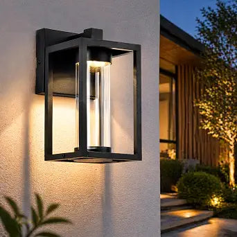 1 Pack Modern LED Outdoor Wall Light Black Aluminum Exterior Wall Sconce