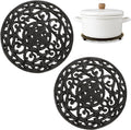 2 Pack Cast Iron Trivet, 8 Inch Round