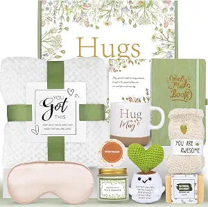 Birthday Gifts for Women New Mom Her Friends w/ Blanket, Gifts Baskets for Women, ,Get Well Soon Self Care Gifts,Spa Care Package After Surgery,Inspirational Sympathy,Feel Better, Cancer Gift, Hug Box
