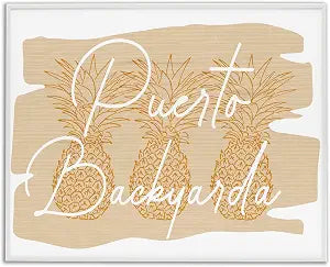 Puerto Backyarda Tropical Phrase, 16 x 20 Inch Framed Gicle Print