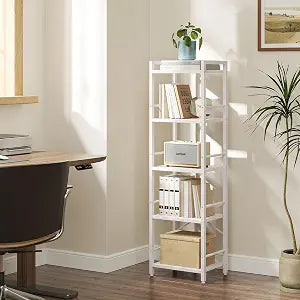 Bookshelf, 5-Tier Tall Bookcase for Small Space