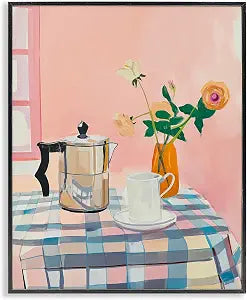 Pink Retro Kitchen Table Still Life, 11 x 14 Inch Framed Gicle Print