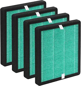 4-Pack R1/P1801/P1802 Replacement Filter Compatible with YIOU Purifier R1/P1802 & Elechomes Purifier P1801, 3-in-1 Filters- Deep Green