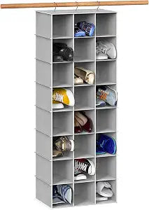 Simple Houseware 24 Section Shelves Hanging Shoes Organizer, Gray