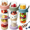 25oz 4pack Overnight Oats Containers with Lids,Yogurt Glass Containers