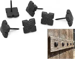 Mystic Colonial Decorative Clavos Nails for Wood Doors, Cast Iron Hammered Door Studs, Rustic Farmhouse Furniture Hardware, 1.1 Inch, Pack of 6