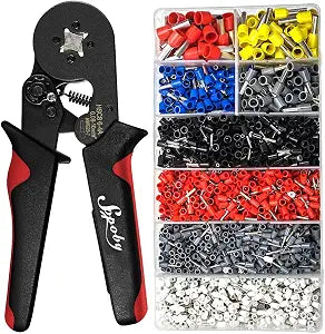 Ferrule Crimping Tool Kit, Ferrule Crimper Plier with 1800PCS Wire Ferrules