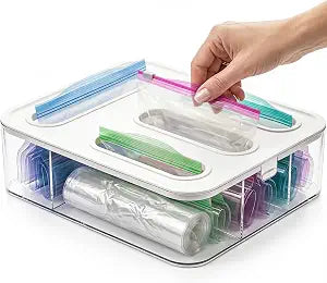Bag Storage Organizer for Kitchen Drawer, Plastic Bag Container Holder