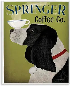 Springer Coffee Advertisement Dog, 16 x 20 Inch Framed Gicle Print
