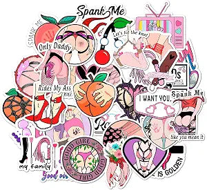 30pcs BDSM Stickers Pack, Vinyl Stickers for Adults, Bondage Stickers Waterproof, Adults Toy Stickers, Kinky BDSM Stickers for Laptops, Water Bottle, Guitar, Computer, Phone and More