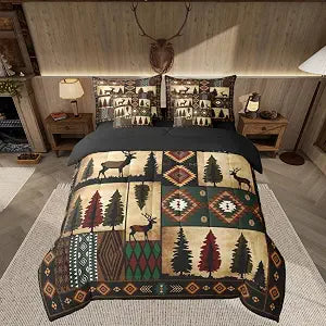 Feelyou Deer Wild Animal 7 Pieces Comforter Set Full Size Boys Girls