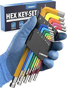 STONE REEF 13-Piece Metric Allen Key Set  Long Arm Hex Wrench Set (0.7 mm to 10 mm)  Chrome Vanadium Steel  Ball End L-Shaped Hex Keys for Furniture, Bikes & Machinery