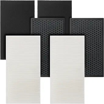 Fette Filter - Replacement Air Purifier Filter Compatible with Honeywell HPA175 HPA175B HPA180 HPA180B Air Purifiers Contains 2 HRFTS1 Filter T, 2 HRF-G Filter G & 2 HRF-A Pre-Filter A - Combo Pack