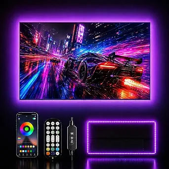 LED Lights for TV,RGB TV Backlight Behind,16.4ft LED Lights for 45-75 Inch TVs,Music Sync Bluetooth APP & Remote Control USB Powered Strip Lights for Bedroom Xmas Home Dcor