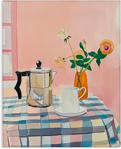 Stupell Industries Pink Retro Kitchen Table, 16 x 20 Inch Canvas Wall Art