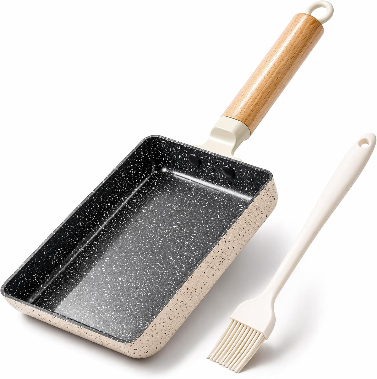Ceramic Tamagoyaki Pan, Square Egg Frying Pan for Japanese Omelette