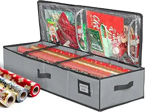 HOLDN STORAGE Premium Wrapping Paper Storage Container, Grey