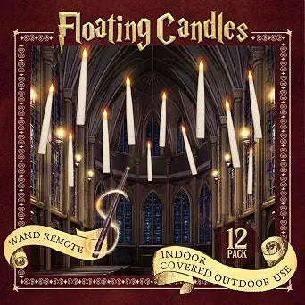 ORIENTAL CHERRY Floating Candles with Wand, 12 Pcs Magic Flickering Light
