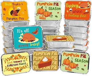 WorldBazaar Funny Thanksgiving Leftover Containers with Lids 36PCS