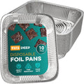 Aluminum Pans 9x13 [10 Pack] Aluminum Foil Trays - Disposable for Baking, BBQ Grilling, Roasting, Cake Serving Dishes, Catering Supplies, Steam Table Chafing Pans, Half Size Tin Foil Pan
