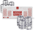 FORJARS - 100 Wide Mouth. Canning Rings are made of Tin-plated steel. 0.5 Inch Height, 100-Piece Set. Wide mouth mason jar rings are secure with an airtight fit.