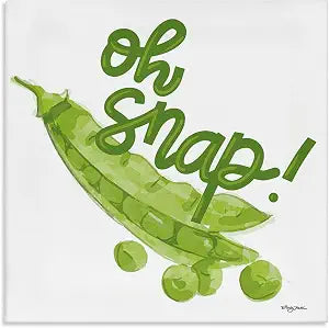 Peas Still Life Humor Kitchen, 17 x 17 Inch Canvas Wall Art