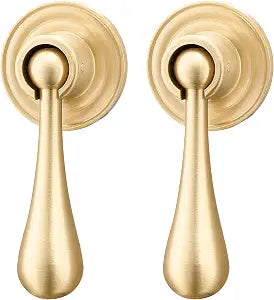 RZDEAL Solid Brass Cabinet Knobs 2 Pack, Modern Brass Brushed Pendant Knob, Gold Cabinets Drop Pulls for Kitchen Drawer and Dresser