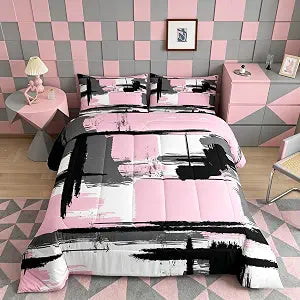 Feelyou Abstract Art Bedding Set for Kids Boys Girls Twin Size Watercolor